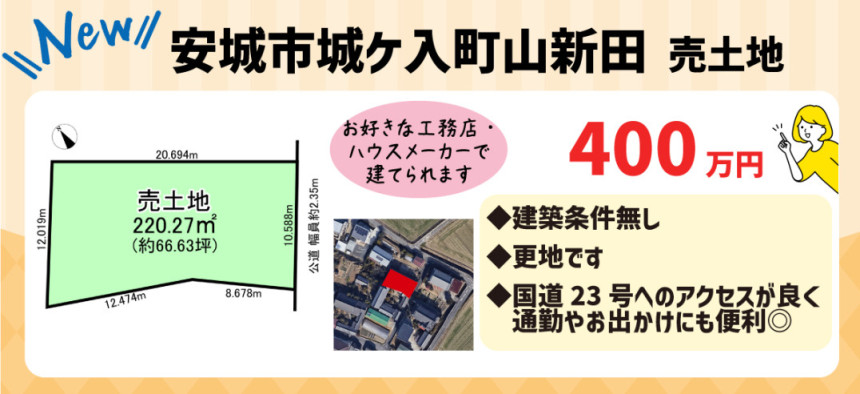 安城市城ケ入町山新田売地